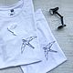 T-shirt women's white classic cut with geometric print. T-shirts. ThePocket. Online shopping on My Livemaster.  Фото №2