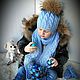 Комплект зимний "Light Blue" шапка, шарф, варежки. Шапки. ЮЛИЯ ВЯЗАНКА (Yuliya Vyazanka). Ярмарка Мастеров.  Фото №6