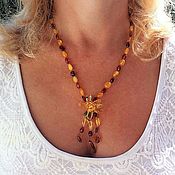 Украшения handmade. Livemaster - original item Necklace - beads made of natural amber with pendant pendants. Handmade.