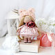 Подарок девушке. Кукла интерьерная мишка в пудрово- розовом цвете, Интерьерная кукла, Старый Оскол,  Фото №1