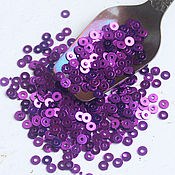Материалы для творчества handmade. Livemaster - original item Sequins 3 mm k15 Purple glossy 2 g. Handmade.