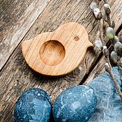 Тарелка "Ясень" деревянная ручной работы из дуба, 19х35 см