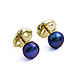 Double-sided earrings 'Golden tide' with blue pearls. Earrings. Jewelry Laboratory Alter Ego. My Livemaster. Фото №4