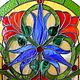 Stained Glass Tiffany. stained glass window in the door. Floral stained glass window. Stained glass. Glass Flowers. My Livemaster. Фото №4