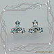 Earrings-ear-stud 'Tri-m' white gold 585, Topaz, Earrings, St. Petersburg,  Фото №1