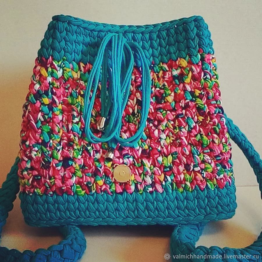 Рюкзак из трикотажной пряжи купить в интернет-магазине Ярмарка Мастеров ...