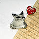 Set of brooches 'Gray funny disgruntled cat angry fat'. Brooch set. greenfox-23. My Livemaster. Фото №6
