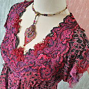 Одежда handmade. Livemaster - original item Summer blouse (top) with short sleeves-pink Jersey, embroidery. Handmade.