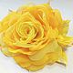 Order FABRIC FLOWERS. Rose-brooch ' Canary'. fioridellavita. Livemaster. . Brooches Фото №3