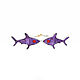 CUFFLINKS Shark. Charoite and coral. Cufflinks handmade. Cuff Links. ARIEL - MOSAIC. Online shopping on My Livemaster.  Фото №2