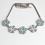 Винтаж handmade. Livemaster - original item Vintage pale blue color necklace. Handmade.