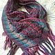 Order Knitted scarf 'Burgundy-blue-green'. hand knitting from Galina Akhmedova. Livemaster. . Scarves Фото №3