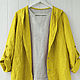 Order Yellow cardigan jacket made of 100% linen. etnoart. Livemaster. . Parkas jacket Фото №3