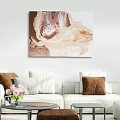 Абстрактная фактурная картина 30х40 светлая белая рельефная живопись