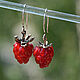 Earrings 'Malinka' red berries lampwork. Earrings. BeautyGlassByKate(Lampwork) (beauty-glass). My Livemaster. Фото №4