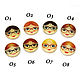 The cabochon is handmade.Face dolls with glasses 22 mm, Cabochons, Tolyatti,  Фото №1