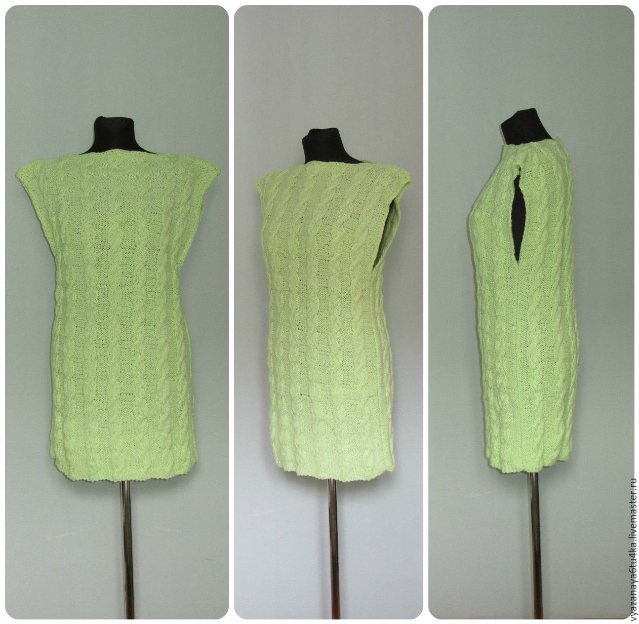 Knitted sleeveless dress ' Green peas', Sundresses, Moscow,  Фото №1