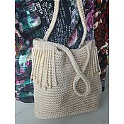 Сумки и аксессуары handmade. Livemaster - original item Shopper bag: knitted from a cord. Handmade.