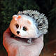 hedgehog wool medium size. Miniature figurines. handmade toys by Mari. My Livemaster. Фото №4