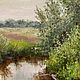 Картина летний пейзаж, холст, масло, 40х30 см. После дождя. Картины. 'Живая палитра' Ольги Тикуновой. Ярмарка Мастеров.  Фото №4