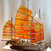 Для дома и интерьера handmade. Livemaster - original item Interior ship Chinese sailing vessel "Red Dragon". Handmade.
