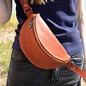 Сумки и аксессуары handmade. Livemaster - original item Red leather waist bag. Handmade.