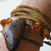 Украшения handmade. Livemaster - original item Necklace-bracelet-winding with large amber 