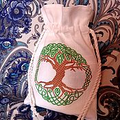 Для дома и интерьера handmade. Livemaster - original item Bag Tree of Life linen white. Handmade.