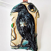 Украшения handmade. Livemaster - original item Raven pendant polymer clay jewelry. Handmade.