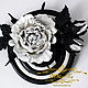Avant-garde decoration of the skin 'Black and white rose', Brooches, Minsk,  Фото №1