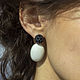 Earrings 'Black and White' silver, kaholong, cubic zirconia. Earrings. stepan-klimov. My Livemaster. Фото №6