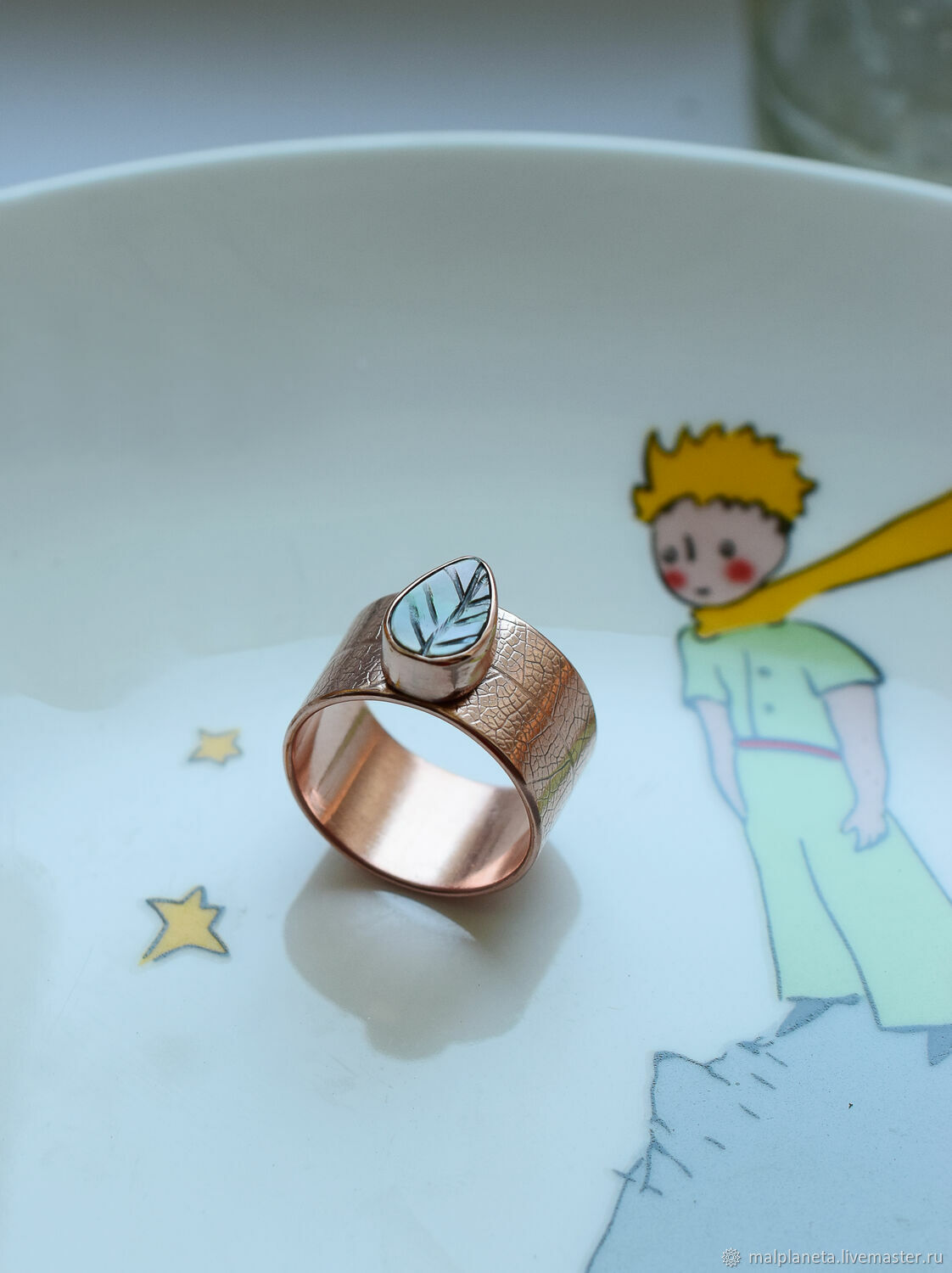 Медное кольцо с перламутром, медное широкое кольцо с прожилками листа ...