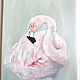 Flamingo Oil painting 30 x 40 cm tropical birds. Pictures. Viktorianka. Online shopping on My Livemaster.  Фото №2