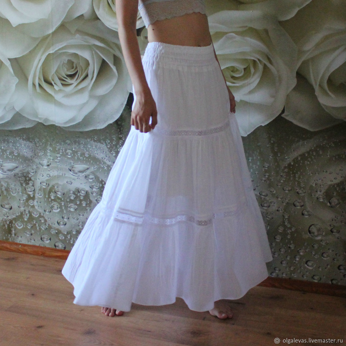 Белая длинная юбка с чем носить летом фото