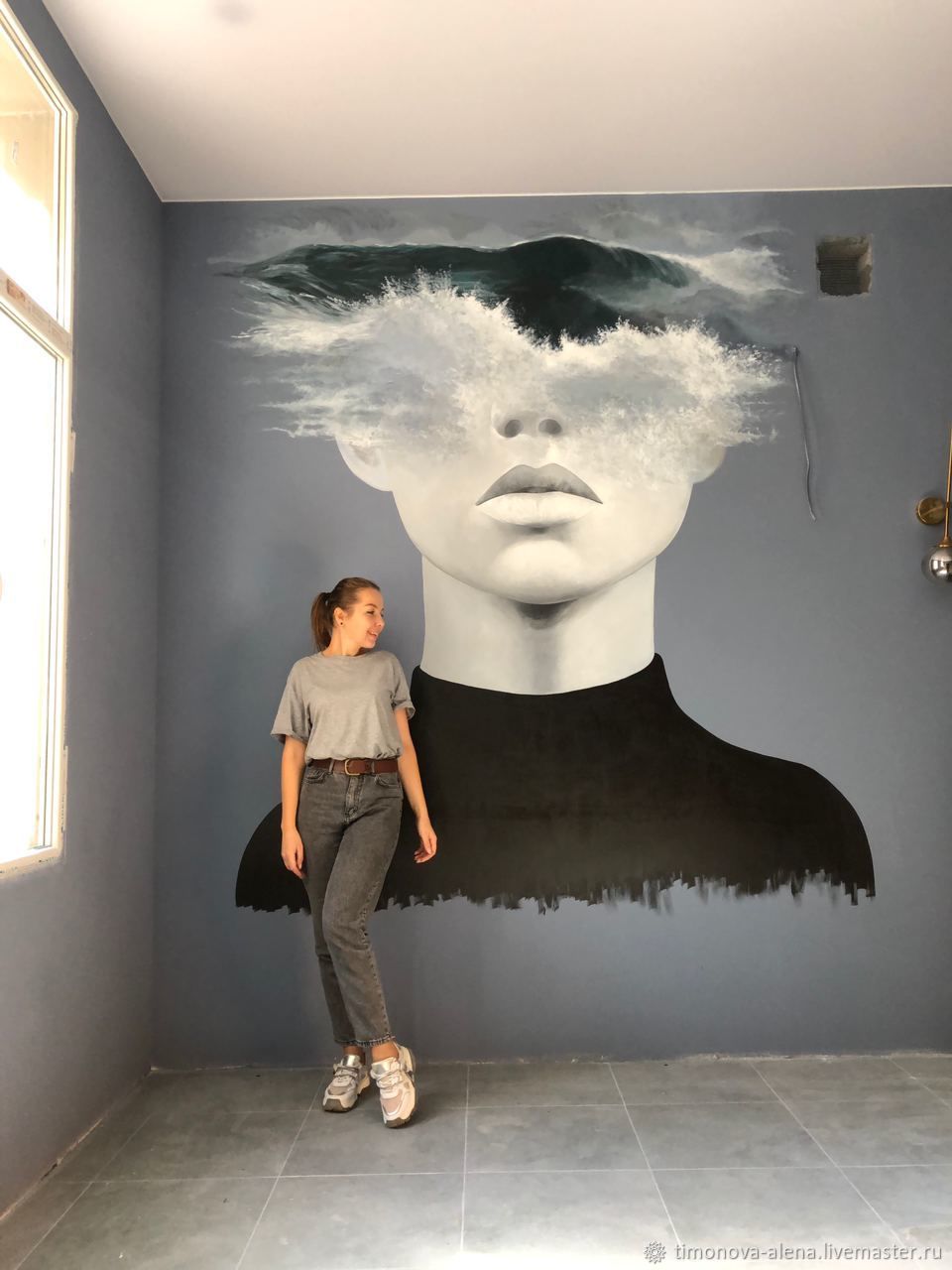 Монохромная роспись стен \"Мысли\" в интернет-магазине на Ярмарке ...