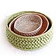 Knitted, woven baskets (set). Basket. Cross stitch and beads!. My Livemaster. Фото №5