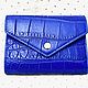 Women's wallet, made of genuine crocodile leather, in blue!, Wallets, St. Petersburg,  Фото №1