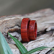 Украшения handmade. Livemaster - original item Copy of Copy of Copy of Copy of Wooden rings (paduk,garnet ). Handmade.