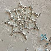 Сувениры и подарки handmade. Livemaster - original item Christmas toys snowflake made of beads and glass beads. Handmade.