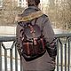 Backpack men's leather brown Elbrus Mod R35-122, Men\\\'s backpack, St. Petersburg,  Фото №1