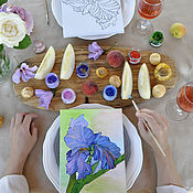 Картины и панно handmade. Livemaster - original item Pictures: Set for drawing Wine art game Blooming iris painting. Handmade.
