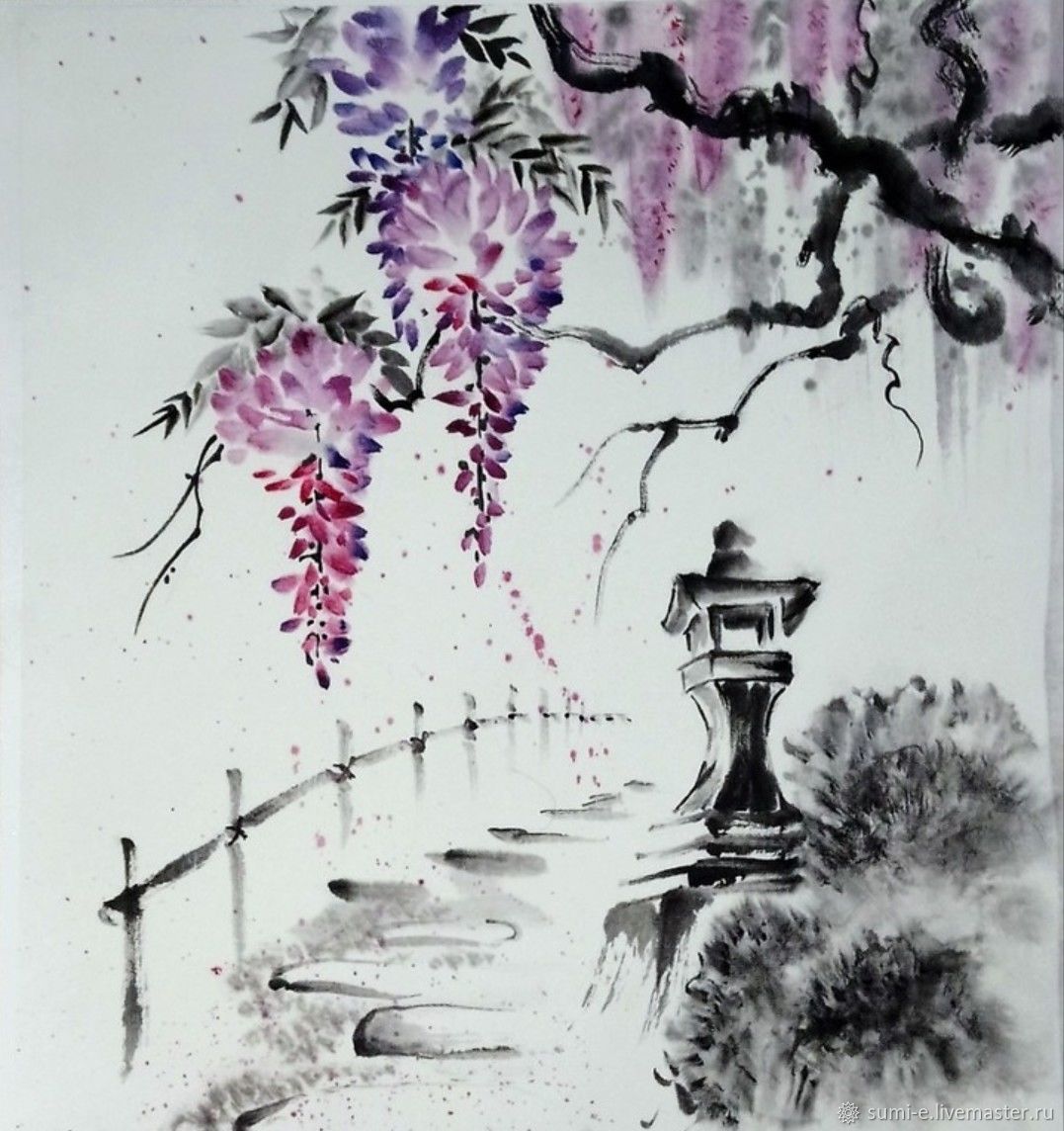 Каролинка КБЛ 4010 Рисунок-схема на ткани Японский сад