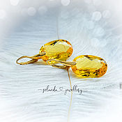 Украшения handmade. Livemaster - original item Earrings with citrine in 24K gold. Handmade.