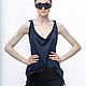  Lt_013tsin_chern Top semi-fitted, color dark blue/black. Tops. The fashion house Julia Sindrevich. Online shopping on My Livemaster.  Фото №2