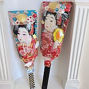 Винтаж: Красивое винтажное шелковое кимоно нежных оттенков 80гг
