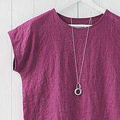 Одежда handmade. Livemaster - original item Cherry blouse made of 100% linen. Handmade.