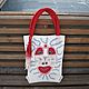 Order Felted White Shopper Bag for Women Ethno Style New Year Gift. Studio art felt Elena Dudyrina. Livemaster. . Gifts for March 8 Фото №3