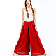 Order Red skirt-trousers made of 100% linen. etnoart. Livemaster. . Pants Фото №3