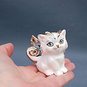 Для дома и интерьера handmade. Livemaster - original item Cat Butterfly. Porcelain figurine. Handmade.