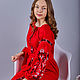 Вышитое платье красное платье с вышивкой авторская работа. Платья. BARKA by Yulia. Интернет-магазин Ярмарка Мастеров.  Фото №2